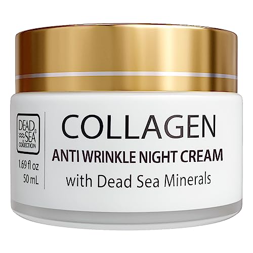 Dead Sea Collection Anti-Wrinkle Night Cream for Face with Collagen - Anti Aging - Skin Care with Sea Minerals - Nourishing, Moisturizer, Hydrati