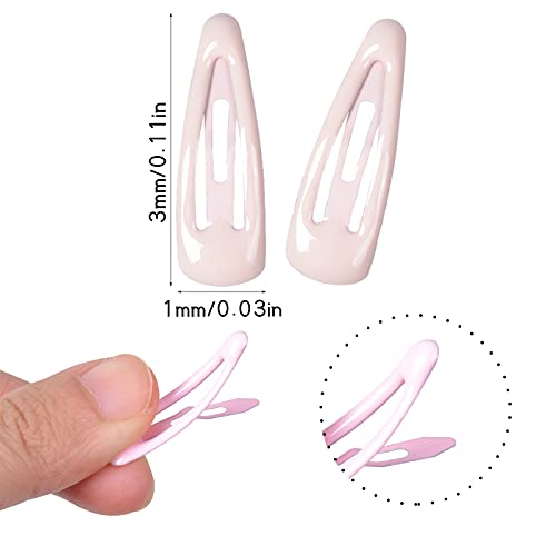 Jinlaili 30 Pcs Baby Snap Hair Clips, 3cm Metal Snap Hair Clips Kids, Mini Barrette Hair Clips, Candy Color Small Hair Clips, Baby Girl Hairpin,