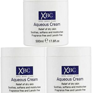 3 x 500ml XBC Aqueous Cream Emollient Large Tub Relief for Dry Skin
