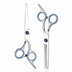 Hairdressing Scissors, Jiasoval Professional 6 Inch Haircut Scissor & Thinning Scissors Set, Hair Cutting Kit, Haircut Beard Trimming Shaping Gro