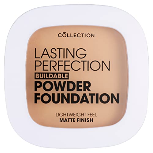 Collection Cosmetics, Lasting Perfection Buildable Powder Foundation, Medium Coverage, Lightweight Feel, Matte Finish, Beige, 7.5g