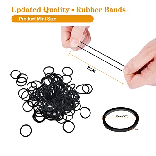 Black Elastic Hair Bands, Yedtreg 500pcs Small Hair Rubber Bands with Box, Soft Mini Hair Elastics Ties Bands for Women Hair, Kids Hair, Braids H