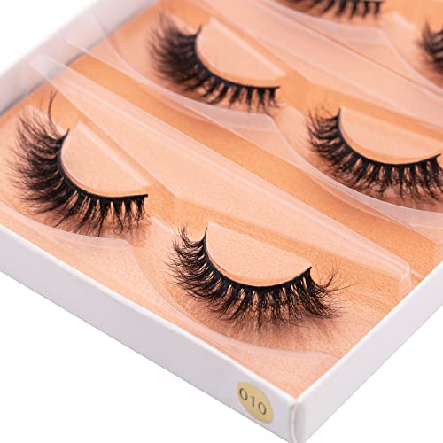 DYSILK 5 Pairs 6D Lashes Faux Mink Eyelashes Cat Eye Fluffy Natural Look False Eyelashes Long Lashes Pack Mink Lashes Soft Reusable Eye Lashes |C