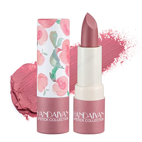 HANDAIYAN Lipstick,Nude Lipstick,Red Lipstick,Smooth,Waterproof,Highly Pigmented Lipsticks for Women Long Lasting (102#Nude Brown)