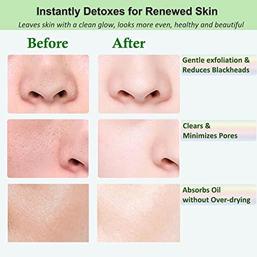 Green Tea Mask Stick for Face, Purifying Solid Green Clay Stick Mask For Blackhead Remover, Anti-Acne Oil Control & Clean Pores for All Skin Type