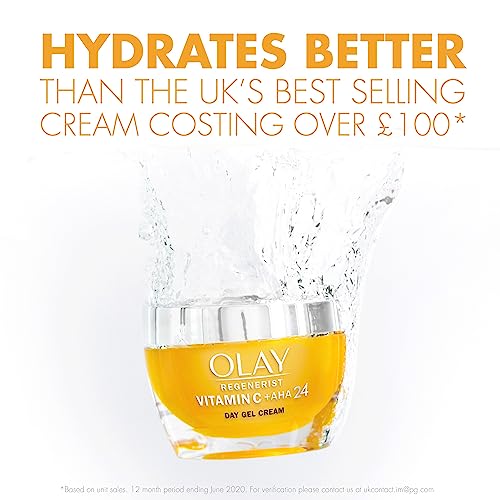 Olay Vitamin C + AHA24 Day Gel Face Cream With Vitamin C, AHA & Niacinamide For Bright And Even Skin Tone, 50ml
