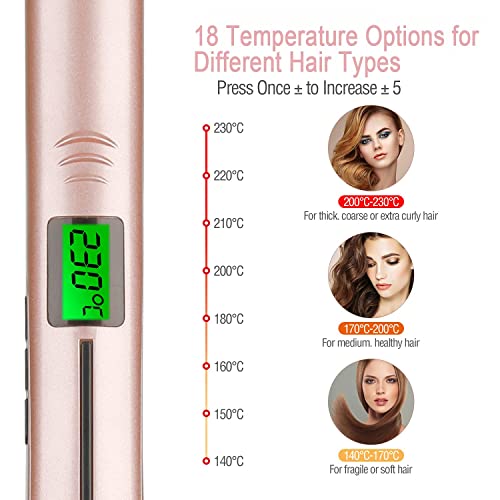 Culwad Hair Straighteners, 2 in 1 Ceramic Flat Iron and Curling Iron with LCD Display, Straightners & Curls with Adjustable Temperature (140-230
