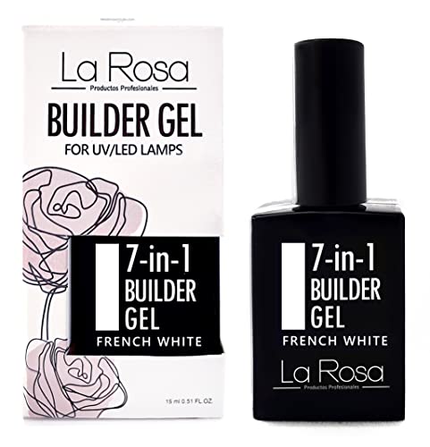 La Rosa 7-in-1 BUILDER GEL in a Bottle - UV Gel - NUDE for nail design and nail art, Nail Easy-To-Use Extension Builder, Cover gel - 15 ml (Light