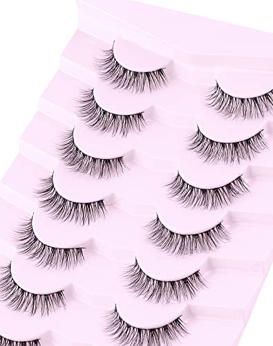 Onlyall Lashes Mink False Eyelashes Natural Wispy Lashes Soft Faux Mink Lashes Fluffy False Lashes 16MM A04