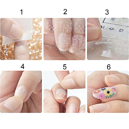 15 Sheets 360pcs Breathable Adhesive Tabs Fake Nail Glue Sticker Super Sticky Double-side Tips Flexible for DIY Manicure Nail Art Decoration