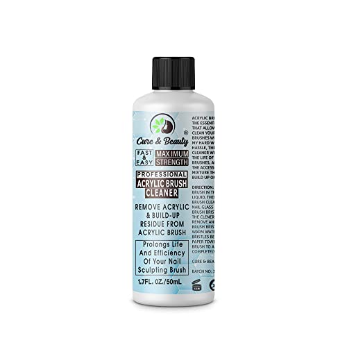 AFRO Acrylic Nail Brush Cleaner Liquid Cleaner for Acrylic Gel Nail Brushes Cleans away All Acrylic, Nail polish, Gel polish, Acrylic Powder Buil