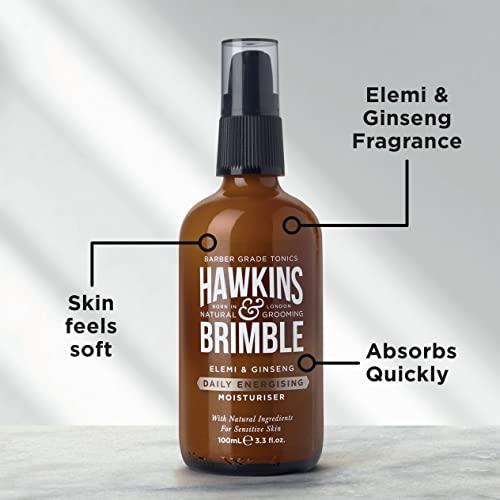 Hawkins & Brimble Energising Men’s Face Moisturiser, Sensitive Skin Moisturiser for Men with Natural Ingredients, Hydrating Moisturiser for Dry S