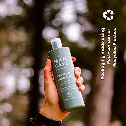 ManCave Caffeine Shampoo 500ml for Men, Support and Encourage Healthy Hair Growth with Caffeine, Panthenol and Vitamin E, Natural Formulation, Su