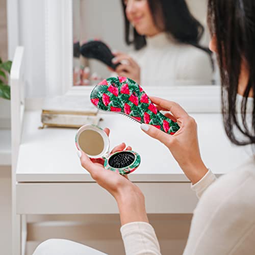 Standelli Professional Hair Care – Watermelon Hair Brush Gift Set for Women and Teenage Girls with a Detangler Hair Brush & a Mini Folding Brush