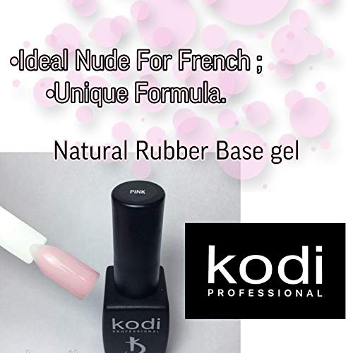 Kodi Professional Rubber Natural Base Gel Polish - Natural Naked Base Coat Gel Nail Polish - Base Coat Nail Polish UV/LED - Base Coat in Nude Ton