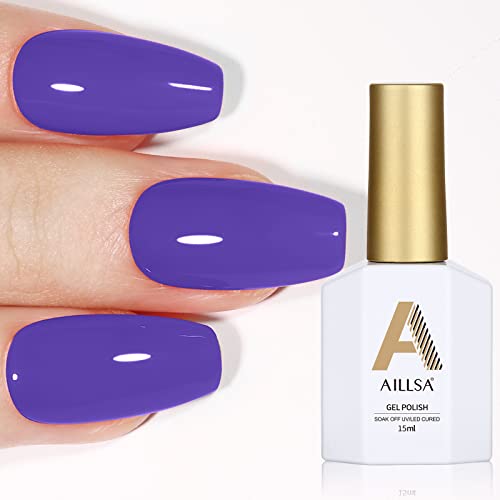 AILLSA White Gel Nail Polish, 15ml Soak Off U V Gel Polish, Color Gel Nail Varnish Long Lasting, Nail Art Manicure Set DIY at Home 1Pcs