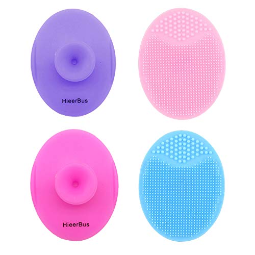 HieerBus Facial Cleansing Brush,Soft Silicone Face Scrubber,Facial Exfoliation Scrub for Massage Pore Cleansing Blackhead Removing Deep Scrubbing