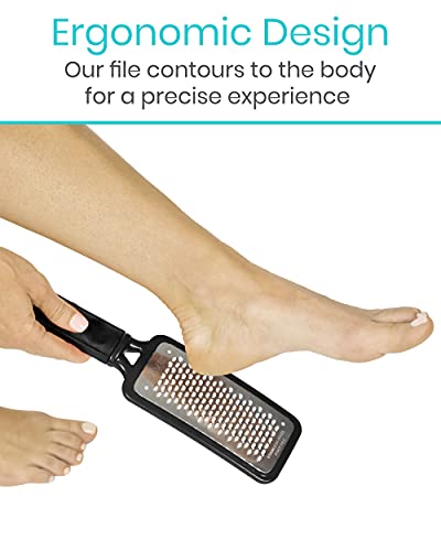 Vive Foot File - Callus Remover Pedicure Tool for Men & Women Foot Care - Dead Skin Scrub Shaver & Rough Patch Eliminator Remover for Dry & Wet T