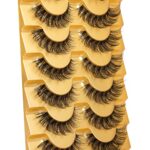 JIMIRE Cat Eye Eyelashes Natural Lashes Fluffy 15mm 3D Clear Band Faux Mink Lashes Fake Lashes 8 Pairs Pack