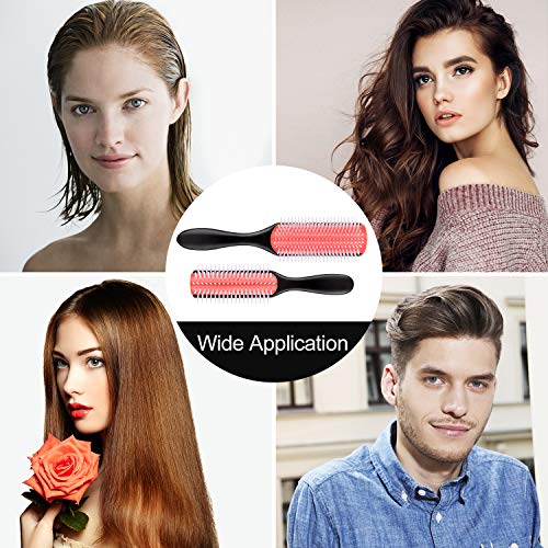 Mabox Curly Hair Brush 2Pcs - 9 Row and 5 Row Curl Defining Brush for Thick Curly Hair 3a to 4c, Wavy Hair of Women and Kids