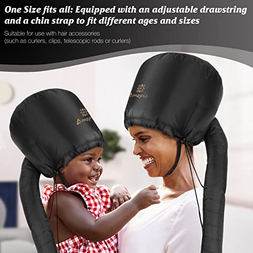 Bonnet Hood Hair Dryer Attachment - Soft, Adjustable Extra Large Bonnet Hair Dryer for Speeds Up Drying Time at Home, Easy to Use for Styling, Cu