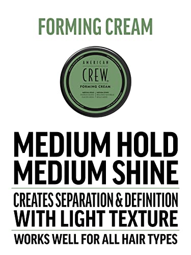 American Crew Forming Cream with Medium Hold & Shine, Gifts For Men, For Shape & Thickening (85g) Cream Texture for All Hair Types, Hair Styling