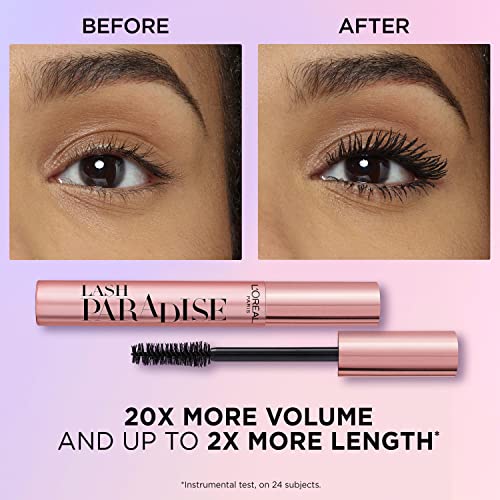 L'Oréal Paris Intense Volume Mascara, Volumising and Lengthening, Infused with Castor and Floral Oils to Condition Eyelashes, Suitable for Sensit