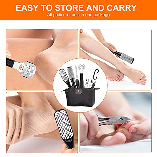 Electric Foot File, Ratukall Hard Skin Remover, Rechargeable Waterproof Callus Remover Feet Care Kit, Professional Pedicure Tools Set with Storag
