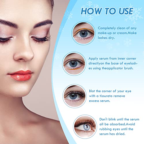 Eyelash Growth Serum, Eyebrow Enhancer and Eyelash Serum for Growth and Thickness, Eye Lash Serum to Growth Longer, Fuller, Stronger, 5ML(Blue)