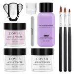 LIONVISON Acrylic Nail Kit - White Pink Nude - Acrylic Powder French Nail Art Set, No UV/LED Needed for Acrylic Extension Manicure Kit, Easy to D