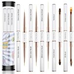 Nail Art Brush Set Professional-5pcs Double-Ended Nail Art Brushes for Long Lines,Thin Liner brush for Nails Detail, Nail Design Brush Ombre Brus