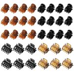 AOT 36 Pcs Small Hair Clips, Mini Hair Claw Clips for Medium Thick Hair, Plastic Hair Claws Pins Clamps for Girls, Toddlers Girls, Women (Black a