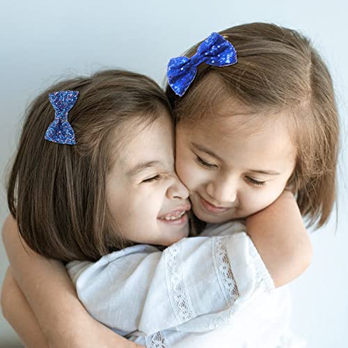 MUFEKUM School Girls Blue Hair Accessories, Blue Bow Hair Clips Blue Bow Headband Blue Hair Bands Hair Accesories for Girls Christmas Birthday Gi