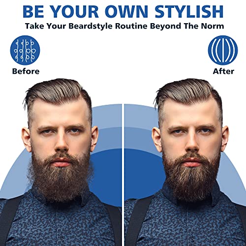 VIKICON Beard Straightener, Cordless Quick Heated Beard Straightener Brush for Men, 2 in 1 for Beard&Hair Comb, 3 Temperature Settings/Anti-Scald