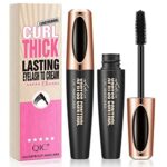 Mascara Black,4D Silk Fiber Eyelash Mascara,Mascara Black Volume and Length Waterproof，False Lash Effect Mascara, Extra Long Lash Mascara,Lengthe