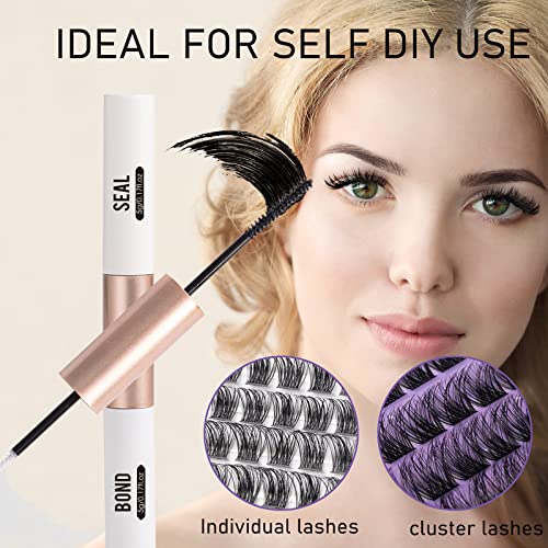 Lash Bond and Seal Eyelash Glue for Cluster Lashes Individual Eyelash Extensions Eyelash Bond and Seal Waterproof Strong Hold for 72 Hours Latex-