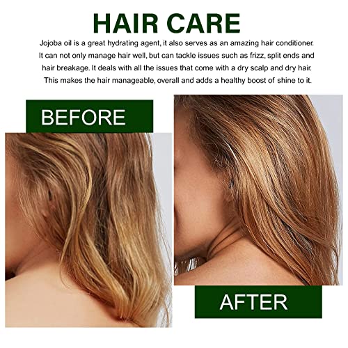 Organic 60ML-Jojoba Oil 100% Pure for Face, Nails, Natural Colorless Odorless Jojoba Oil Cold Pressed Unrefined-Hair Growth Oil Improve for Dry D