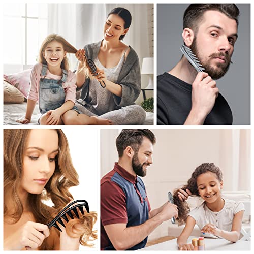 Fuyamp 2 Packs Wide Tooth Shark Combs, Salon Large Teeth Shark Combs Curly Hair Salon Barber Comb, Afro Comb Curl Comb Hairstyle Comb Salon Haird