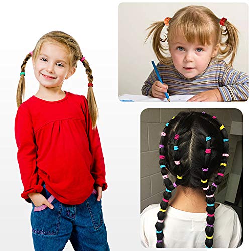 JCF Elastic Hair Bands, 50Pcs Multicolor Elastic Hair Ties Ponytail Holders, 4mm Hair Bobbles Hairbands for Women and Girls(Multicolor)