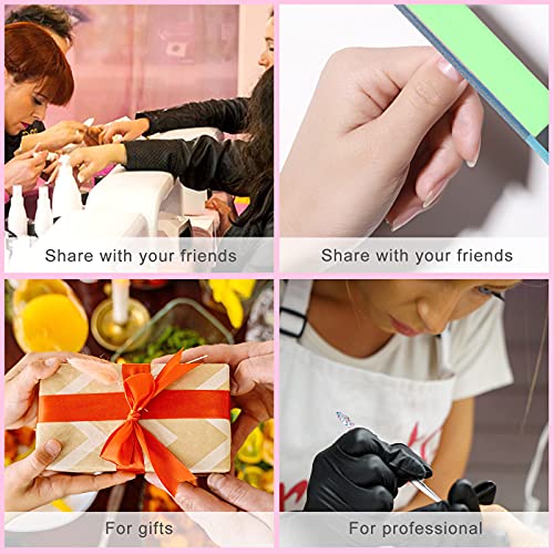 SAVITA 5pcs 7/9/11/15/20mm Fine Nail Painting Brushes, Acrylic Crystal Nail Art Liner Brush Nylon Brush Head Nails Tools for DIY Design