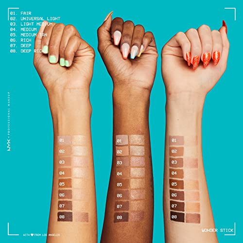 NYX Professional Makeup Highlight & Contour Stick, Dual-Ended Contour Stick, Shapes and Brightens, Blendable & Vegan, Wonder Stick, Fair