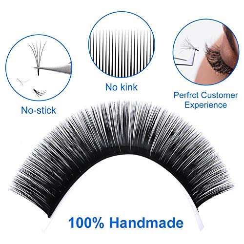 Easy Fan Lashes, D Curl 0.05mm 8-14mm Mixed Easy Fan Russian Lashes 2D 3D 5D Eyelash Extensions Self Fanning Lashes Easy Fan Volume Lashes Indivi