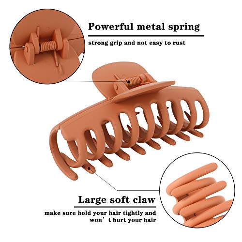 FANTESI 6 PCS Hair Claw Clips Big Claw Clips, Non slip Hair Clip Strong Hold Jaw Clips for Women and Girls Straight, Curly & Wavy Hair (3.6 Inch)