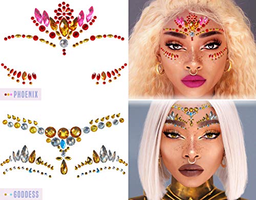 Face Gems 8 Pack (UK COMPANY) Face Stickers Festival Accessories for Kids Stick On