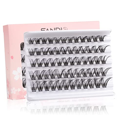 Individual Lashes Cluster Lashes D Curl 45 Clusters,DIY False Eyelashes Wide Stem 10-16mm Length Lash Clusters,Soft Fluffy Individual Eyelash Ext