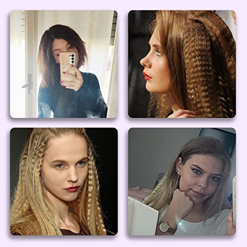 DSHOW Ceramic Hair Crimper Straightener Crepe Iron Large Plates (Purple)