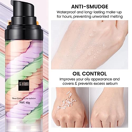 One Step Color Corrector Face Primer, Skin Perfecting Primer Isolation Cream, Makeup Primer Skin Tone Correcting and Brightening Primer, Oil Cont