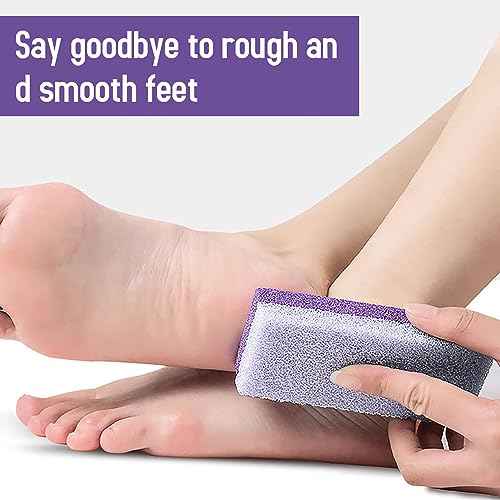 6PCS Pumice Stone for Feet, Foot Care Tool Kit, Pumice Stone for Hard Skin, Ideal Foot Scrub Stone and Exfoliator Block, Purple