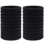 H&S 50 Hair Bands, Hair Bobbles Elastic Ties Hairbands Ponytail Holders for Women Girls Kids Men Thick Hair Black