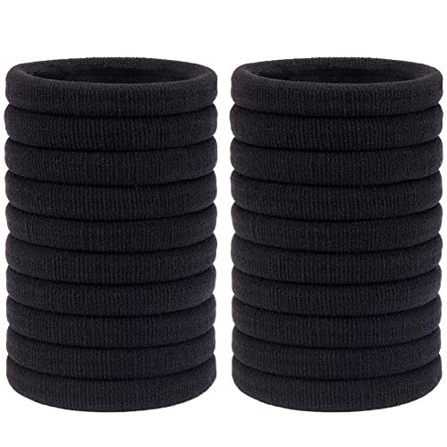 H&S 50 Hair Bands, Hair Bobbles Elastic Ties Hairbands Ponytail Holders for Women Girls Kids Men Thick Hair Black